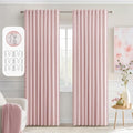 MIULEE Baby Pink Back Tab Blackout Curtains 90 Inch Long 2 Panels Set for Living Room Bedroom Privacy, Rod Pocket/Pinch Pleated Thermal Insulated Room Darkening Light Blocking Curtain, 52 x 90 Inch