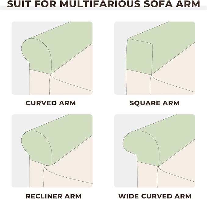 Couch Arm Covers 2 Pcs Sofa Armrest Covers Stretch Couch,Armrest Cover for Chairs Scratch-Resistant Sofa Arm Cover Armchair Slipcovers,Grey