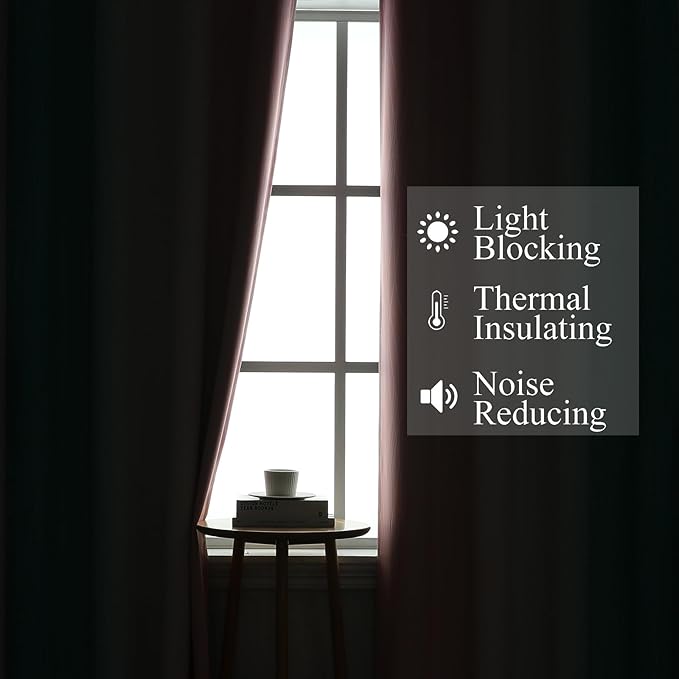 Estelar Textiler Pink and Teal Blackout Curtains for Living Room, Full Room Darkening Grommet Ombre Curtains for Bedroom, Thermal Insulated Light Blocking Gradient Drapes, 52Wx72L, 2 Panels