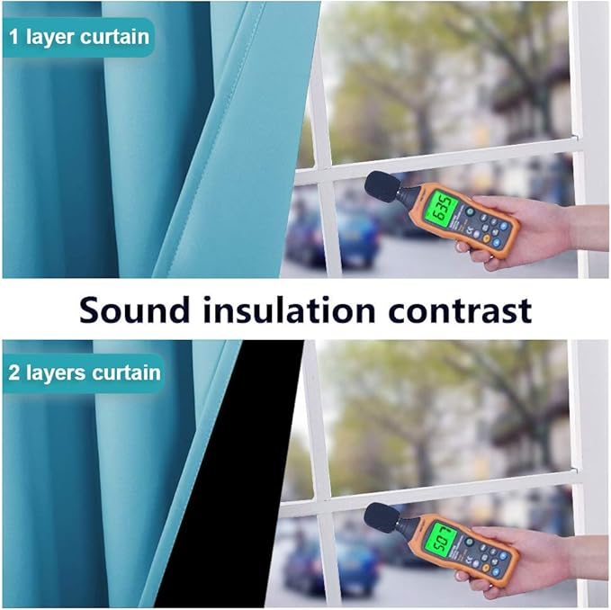 NICETOWN 100% Blackout Short Curtains with Black Liners, 2 Panels, 37" W by 60" L, Teal Blue, Solid Thermal Insulated Full Blackout 2-Layer Lined Drapes, Energy Efficiency Window Draperies for Bedroom