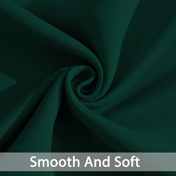 Yakamok Dark Green Blackout Curtains for Bedroom, Light Blocking Window Treatment Drapes Solid Grommet Top Curtains for Living Room,42W x 84L,2 Panels