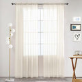 SpaceDresser Basic Rod Pocket Sheer Voile Window Curtain Panels Ivory 1 Pair 2 Panels 52 Width 63 Inch Long for Kitchen Bedroom Children Living Room Yard(Ivory,52 W x 63 L)