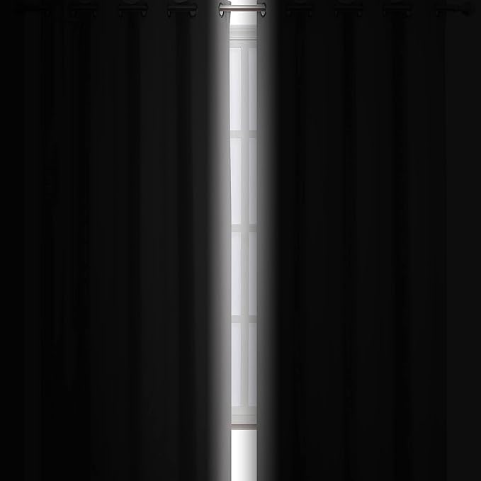 LEMOMO Light Grey Blackout Curtains 52 x 54 Inch Length/Set of 2 Curtain Panels/Thermal Insulated Room Darkening Blackout Curtains for Bedroom