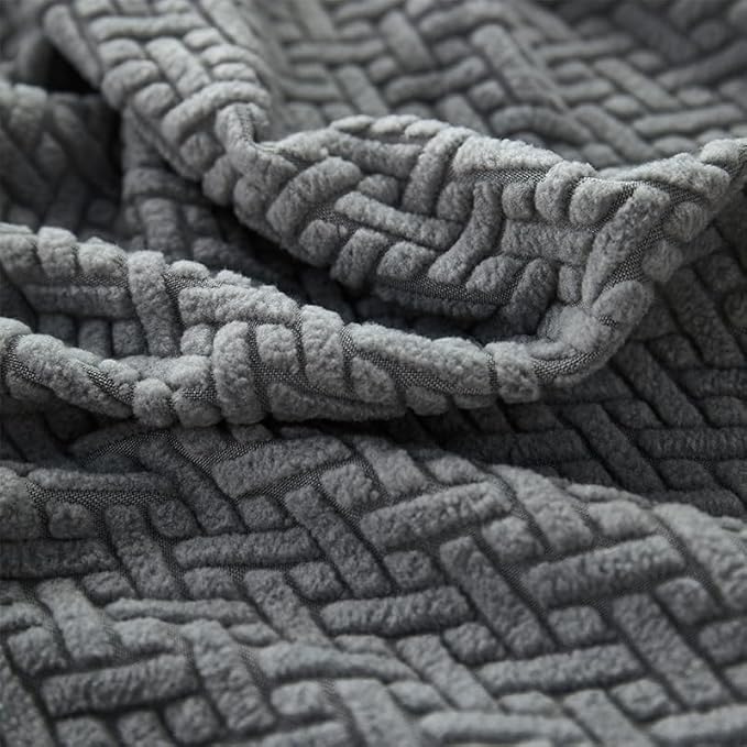 Couch Covers for 2 Cushion Sofa Pet Friendly Couch Cushion Covers Universal Sofa Covers Washable Stretch Slipcovers for Sectional Sofa (Texture Gray,Large Double Seat Cover)
