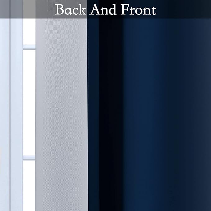 SimpleHome Ombre Room Darkening Curtains 45 inches Length for Bedroom,Grommet Gradient Light Blocking Blue Gradient Window Curtains for Living Room,2 Panels, 42x45 inches