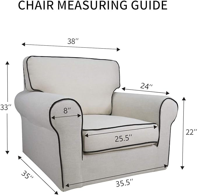 PureFit Super Stretch Chair Sofa Slipcover – Spandex Non Slip Soft Couch Sofa Cover, Washable Furniture Protector with Non Skid Foam and Elastic Bottom for Kids, Pets （Chair, Taupe）