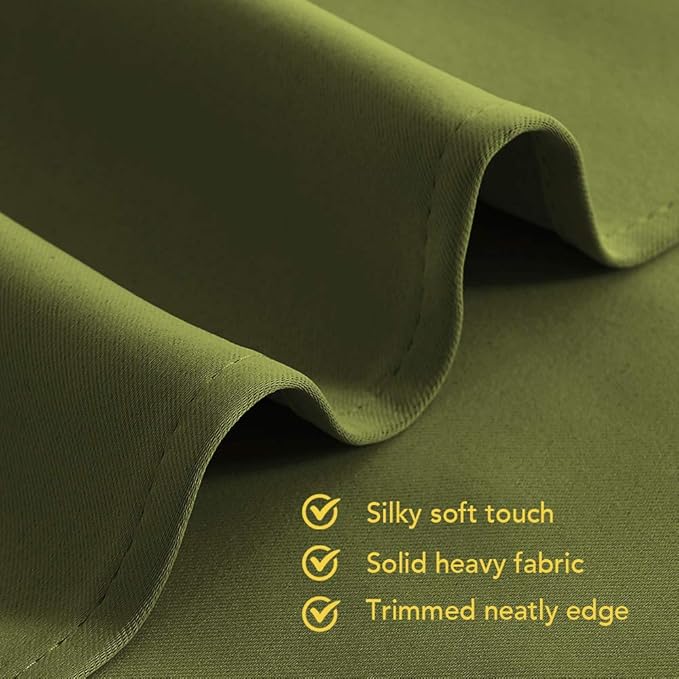 NICETOWN Blackout Curtain Panels for Bedroom, 2 Panels, Olive Green, W42 x L40-inch, Thermal Insulated Grommet Top Blackout Draperies and Drapes for Basement