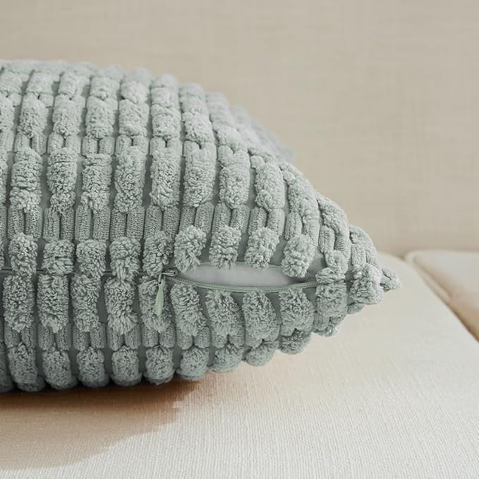 Fancy Homi 4 Packs Decorative Throw Pillow Covers for Living Room Couch Bed, Modern Farmhouse Boho Home Decor, Accent Cushion Case (24 x 24-Inch, Grey Blue)