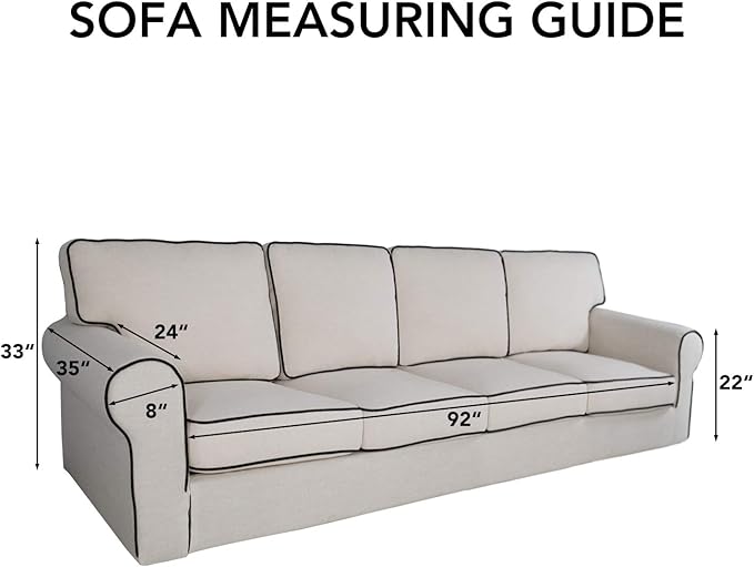 PureFit Super Stretch 4 Seater Sofa Slipcover – Spandex Non Slip Soft Couch Sofa Cover, Washable Furniture Protector with Non Skid Foam and Elastic Bottom for Kids, Pets （XX Large, Red）