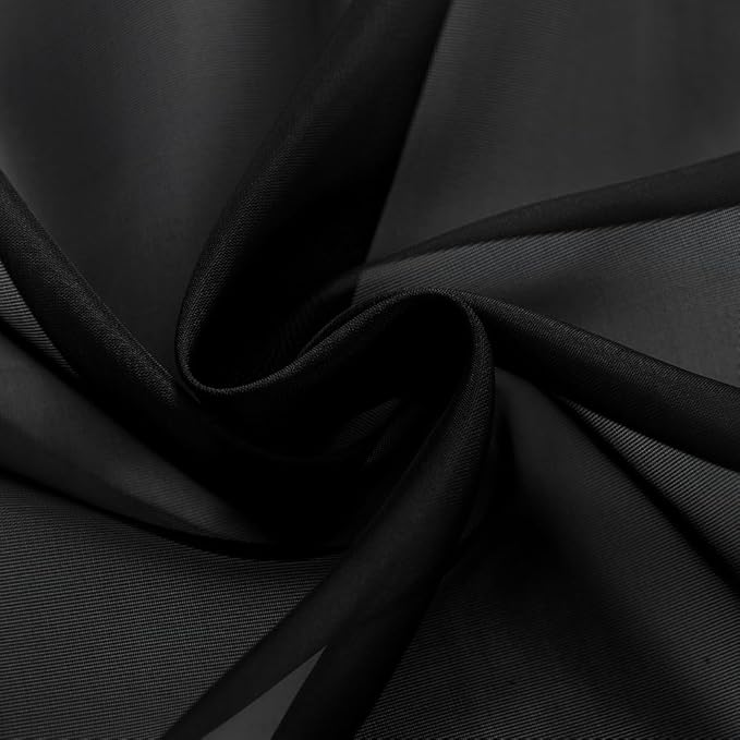 SpaceDresser Black Sheer Curtains 4 Panels Rod Pocket Semi-Sheer Curtain 84 Inches Long Light Filtering Voile Window Drapes for Bedroom Living Room Kitchen, Each 52W x 84L