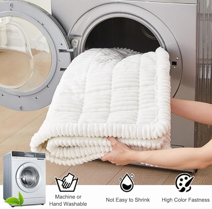Couch Cover for Dogs Washable, Fuzzy Pet Couch Covers for 3 Cushion Sofa Pet Friendly, Non Slip Sofa Cover (White, 35" x 70.9"/90 x 180cm)