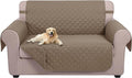 U-NICE HOME Loveseat Sofa Cover Reversible Couch Covers for 2 Cushion Couch for Dogs Furniture Protector Cover with Elastic Straps Water Resistant(Loveseat Small, Taupe/Taupe)