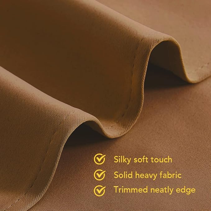 NICETOWN Window Curtains Blackout Drapes, 1 Pair, 34 by 40-inch, Gold Brown, Thermal Insulated Decorative Blackout Curtains/Draperies for Laundry