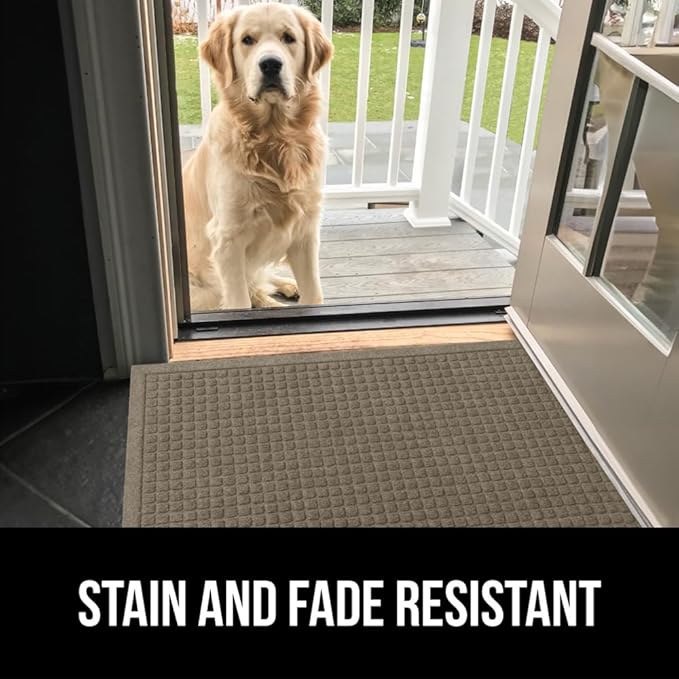 GORILLA GRIP® Ultra Absorbent Front Door Mat Outside Entrance 72x24, Traps Dirt and Moisture, HydroABSORB Indoor Outdoor Doormat Holds Up to 2.75 Cups Water, Stain and Fade Resistant Welcome Mat Beige