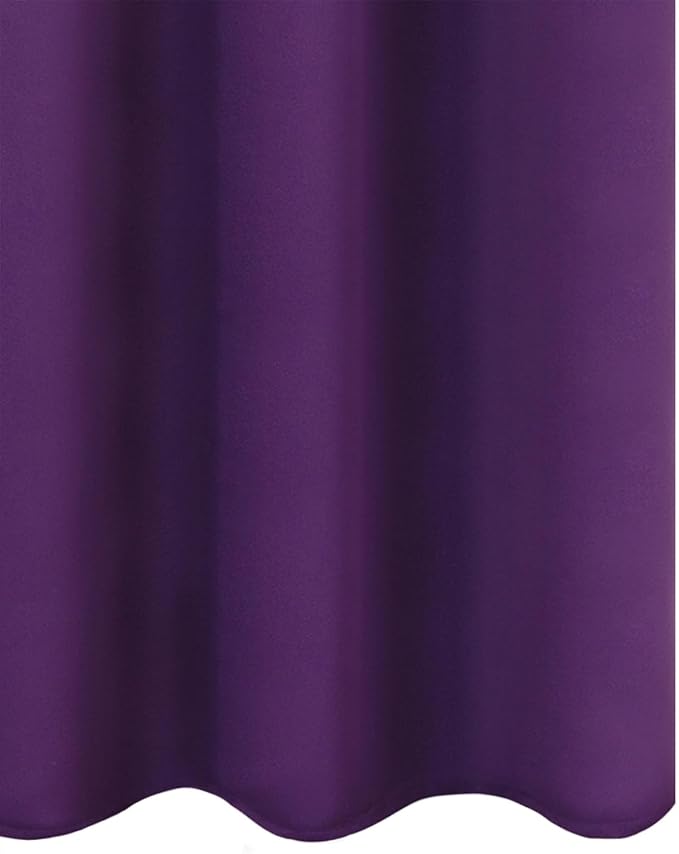LEMOMO Blackout Curtains 52 x 120 Inch Long Purple Curtains Set of 2 Panels Room Darkening Curtains for Bedroom and Living Room