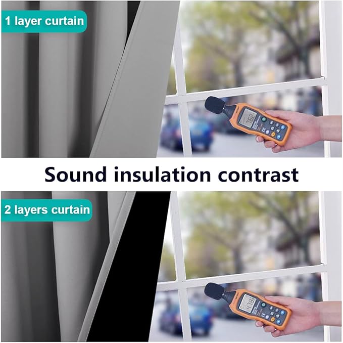 NICETOWN 100% Blackout Curtains with Black Liners, Thermal Insulated Full Blackout 2-Layer Lined Drapes, Energy Efficiency Window Draperies for Bedroom (Silver Grey, 2 Panels, 55-inch W by 68-inch L)