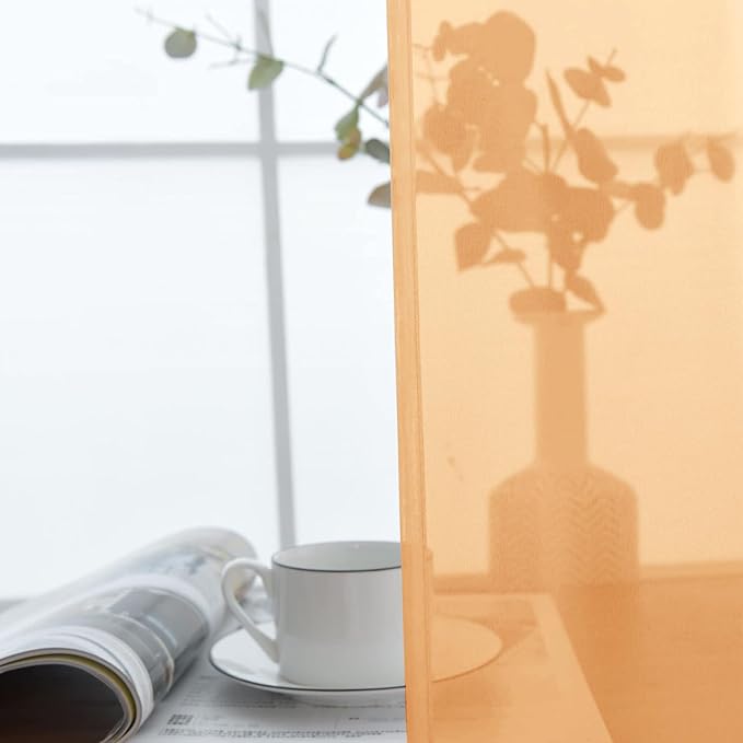 SpaceDresser Basic Rod Pocket Sheer Voile Window Curtain Panels White 1 Pair 2 Panels 42 Width 84 Inch Long for Kitchen Bedroom Children Living Room Yard(Beige,42 W x 84 L)