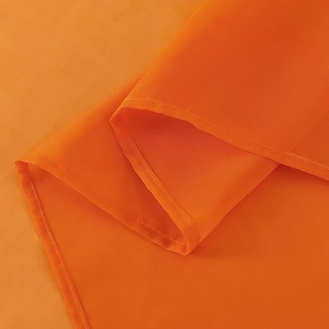 SpaceDresser Orange Sheer Curtains 4 Panels Rod Pocket Semi-Sheer Curtain 72 Inches Long Light Filtering Voile Window Drapes for Bedroom Living Room Kitchen, Each 52W x 72L