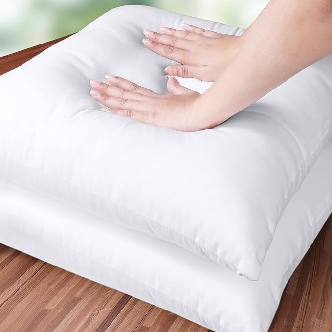 Utopia Bedding 17x17 Pillow Inserts, Set of 2, White – Indoor Decorative Throw Pillows for Bed, Sofa & Couch – Soft, Supportive & Fluffy Cushion Inserts