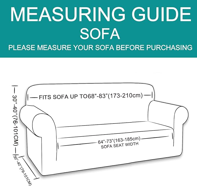 U-NICE HOME Stretch Couch Cover Sofa Cover Washable Sofa Slipcover Furniture Protector for 3 Cushion Couch Sofa Pet Friendly(Sofa, Dark Grey)