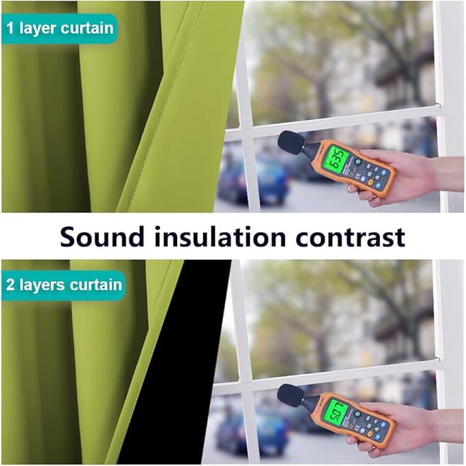 NICETOWN 100% Blackout Short Curtains with Black Liners, 2 Panels, 37" W by 40" L, Fresh Green, Solid Thermal Insulated Full Blackout 2-Layer Lined Drapes, Energy Efficiency Window Drapes for Bedroom