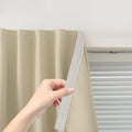 Self Adhesive Portable Blackout Curtains for Bedroom Easy to Install Window Thermal Lnsulated Kitchen Room Darkening Small Window Curtains, 47" W X 84" L, Beige, 1 Panel