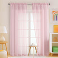 Blush Pink Sheer Curtains 90 Inches Long 2 Panels, Light Filtering Solid Sheer Curtains for Bedroom Living Room, Lightweight Soft Airy Voile Sheer Drapes, Dual Rod Pocket, 2x42Wx90L Inches