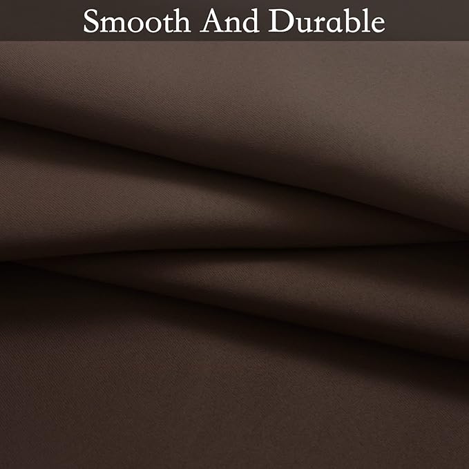 SimpleHome Ombre Room Darkening Curtains for Bedroom, Gradient Grey White to Brown Light Blocking Thermal Insulated Grommet Window Curtains/Drapes for Living Room,2 Panels, 52x96 inches Length