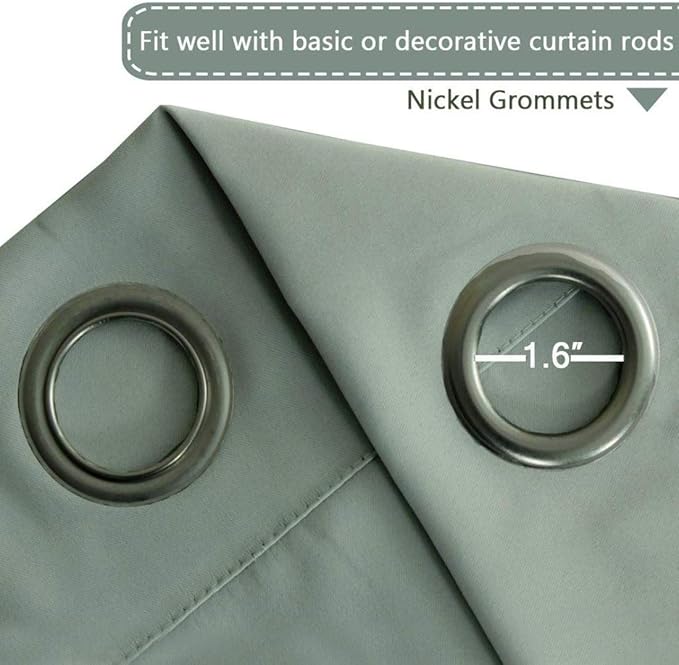 H.VERSAILTEX Blackout Patio Curtains 100 x 108 Inches for Sliding Door Extral Wide Blackout Curtain Panels Thermal Insulated Room Divider - Grommet Top, 9' Tall by 8.5' Wide - Light Sage