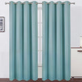 LEMOMO Blackout Curtains 52 x 90 inches Long Stone Blue Curtains Set of 2 Panels Thermal Insulated Room Darkening Curtains for Bedroom
