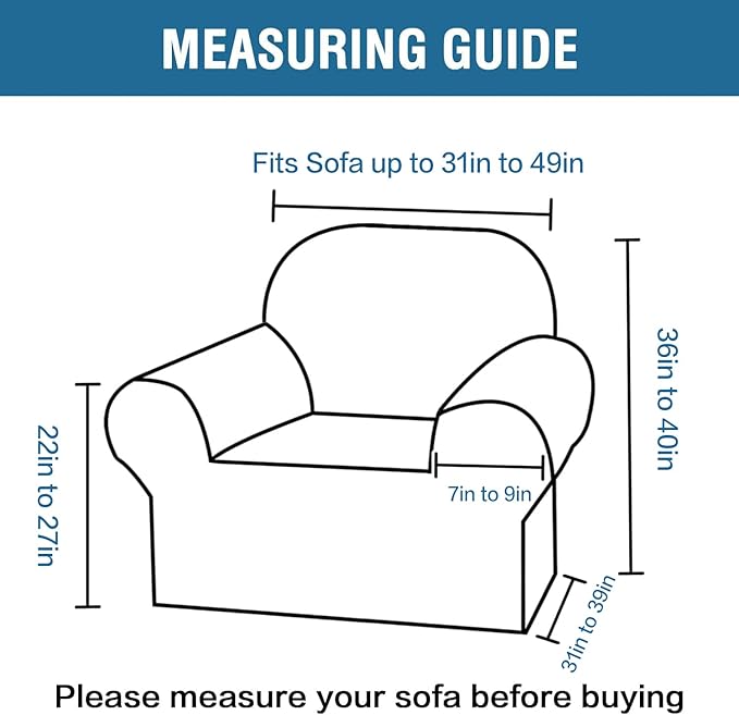 H.VERSAILTEX Stretch Velvet Armchair Cover Couch Covers 1 Cushion Chair Slipcover for Living Room Furniture Cover Crafted from Thick Comfy Rich Velour (Chair 31"-49", Chocolate)