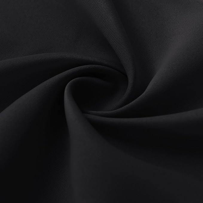 RYB HOME 2 Panels Blackout Doorway Curtains, Thermal Insulated Privacy Rod Pocket Easy Installation Drapes for Living Room Bedroom Dining Room, Width 34 by Length 80, Black