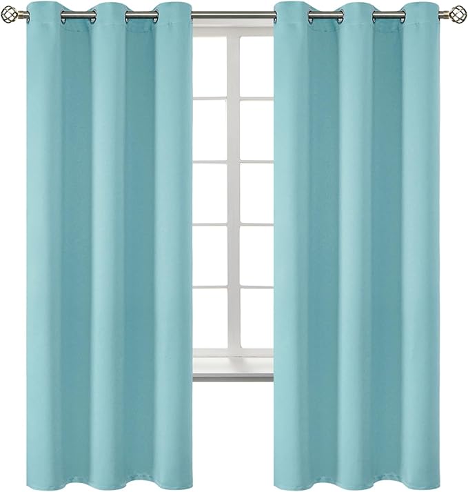 BGment Blackout Curtains - Grommet Thermal Insulated Room Darkening Bedroom and Living Room Curtains, Set of 2 Panels (42 x 72 Inch, Baby Blue)