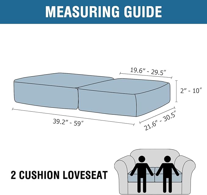 H.VERSAILTEX Velvet Stretch Couch Cushion Cover Plush Cushion Slipcover for Chair Loveseat Sofa Cushion Furniture Protector Seat Cushion Sofa Cover (2 Piece Medium Sofa Cushion Covers, Olive)