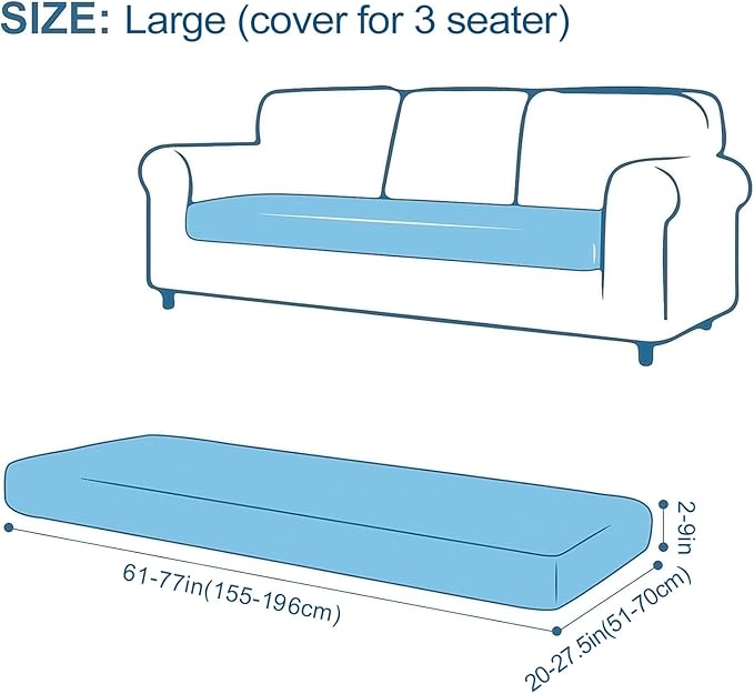 Smiry Printed Couch Cushion Covers, Stretch Soft Couch Covers for Sofa, Washable Non-Slip Sofa Slipcover Furniture Protector for Indoor and Outdoor (Large, Brown and White)