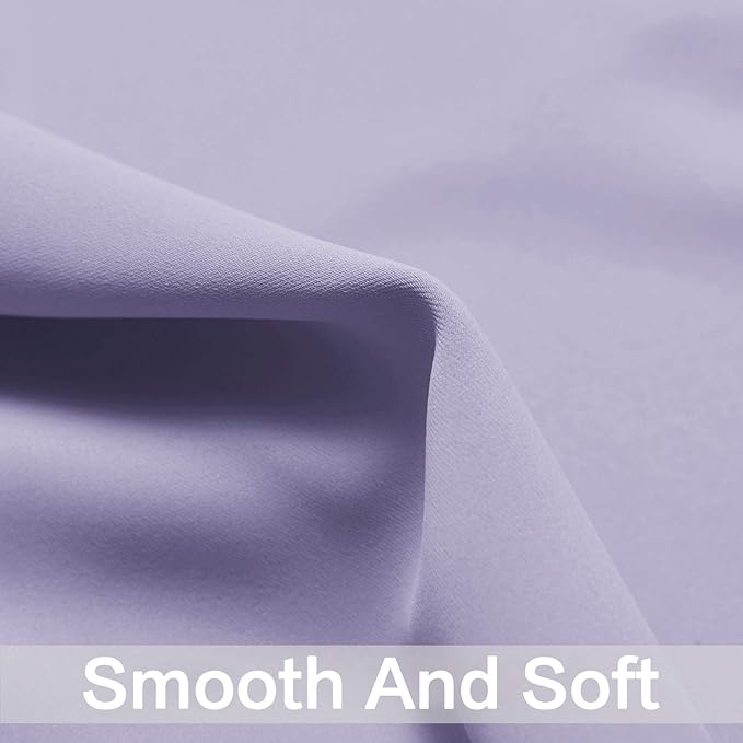 Yakamok Blackout Curtains for Bedroom - Grommet Thermal Insulated Room Darkening Curtains for Living Room, Set of 2 Panels (38 x 45Inch, Lilac)