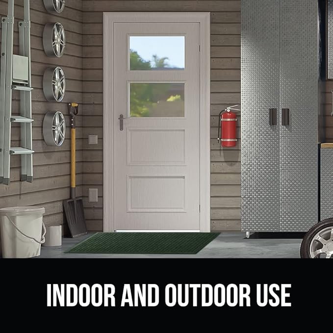 GORILLA GRIP® Ultra Absorbent Front Door Mat Outside Entrance, Traps Dirt and Moisture, HydroABSORB Indoor Outdoor Doormat Holds Up to 1.7 Cups Water, Stain and Fade Resistant Welcome Mat, 29x17 Green