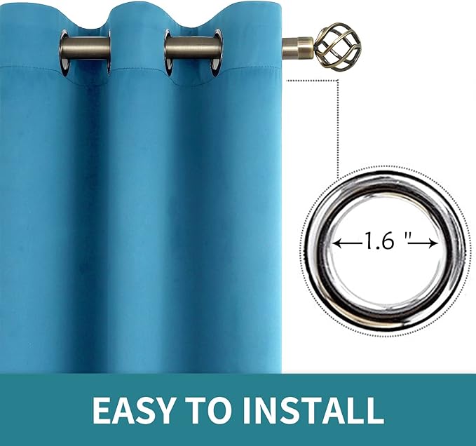BGment Blackout Curtains - Grommet Thermal Insulated Room Darkening Bedroom and Living Room Curtains, Set of 2 Panels (52 x 84 Inch, Steel Blue)