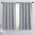 RYB HOME Blackout Curtains for Bedroom Living Room 63 inches Long, Thermal Insulated Privacy Rod Pocket Drapes for Nursery Office Home Theater, Width 34 by Length 63, Silver Grey, 2 Panels