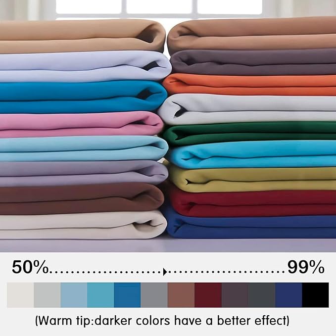 Yakamok Greyish White Curtains for Bedroom,Grommet Thermal Insulated Room Darkening Curtains for Living Room, 62W x 63L, 2 Panels