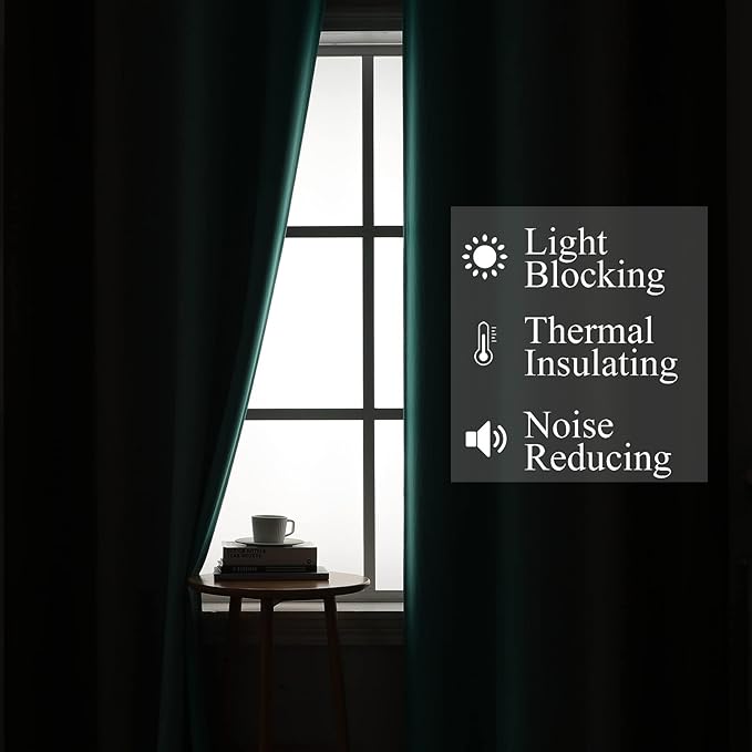 Estelar Textiler Ombre Blackout Curtains 102 Inches Long 2 Panels Set, Brown and Teal Thermal Insulated Drapes for Bedroom, Full Room Darkening Grommet Curtains for Living Room, 52Wx102L