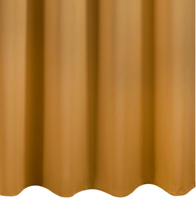 LEMOMO Blackout Curtains 66 x 54 Inch Long Mustard Yellow Curtains Set of 2 Panels Room Darkening Curtains for Bedroom and Living Room