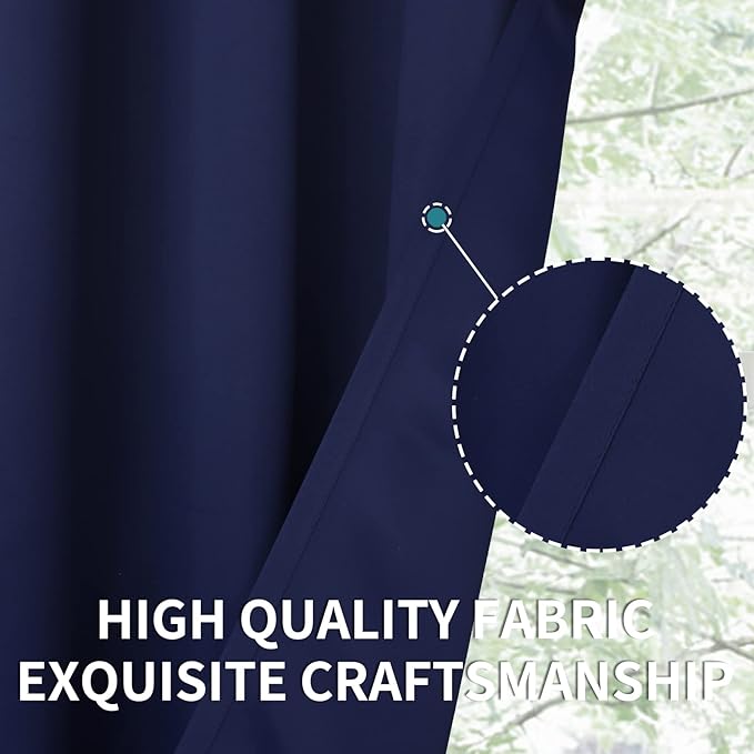 BGment Blackout Curtains 84 inches Long - Grommet Thermal Insulated Room Darkening Window Curtains for Bedroom, Set of 2 Panels (42 x 84 Inch, Navy Blue)