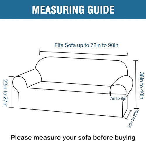 1 Peice Stretch Velvet Sofa Covers for 3 – Sofa 72"-90", Sea Grass