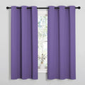 NICETOWN Lilac Purple Room Darkening Curtains for Kitchen, Window Treatment Thermal Insulated Solid Grommet Room Darkening Curtains/Drapes for Bedroom (Set of 2, 42 inches Wide by 68 inches Long)