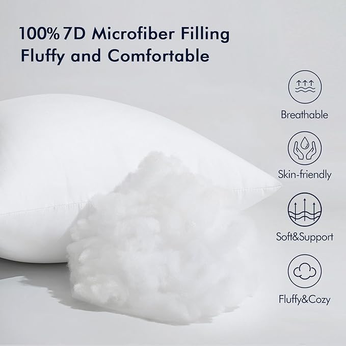MIULEE Throw Pillow Insert Premium Pillow Stuffer Sham Square Form for Decorative Cushion Bed Couch Sofa 21x21 Inch