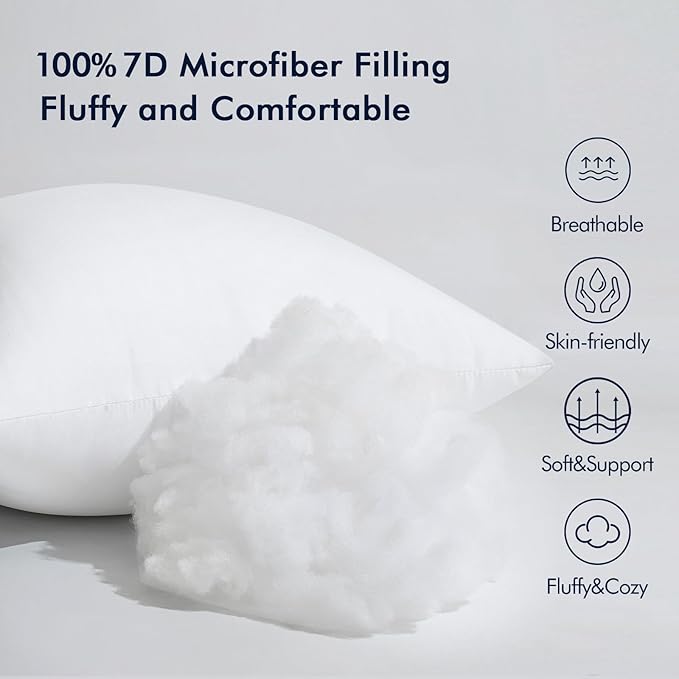 MIULEE Throw Pillow Insert Premium Pillow Stuffer Sham Rectangle for Decorative Cushion Bed Couch Sofa 14x22 Inch