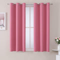 ChrisDowa Small Window Curtains 40 inches Long for Bedroom - Grommet Short Thermal Insulated Room Darkening Curtains for Kitchen (2 Panels, Pink, 29 x 40 Inch)
