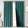 NICETOWN 100% Blackout Blinds, Laundry Room Decor Window Treatment Curtains, Thermal Insulated Energy Smart Drapes for Villa, Hall and Studio, Sea Teal, Set of 2, 70 inches by 95 inches