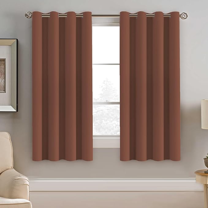 H.VERSAILTEX Blackout Curtain for Bedroom Thermal Insulated Window Treatment Curtain Extra Long 63 inch Length Energy Saving Solid Grommet Top Blackout Drape, One Panel, Washed Spice, 52" W x 63" L
